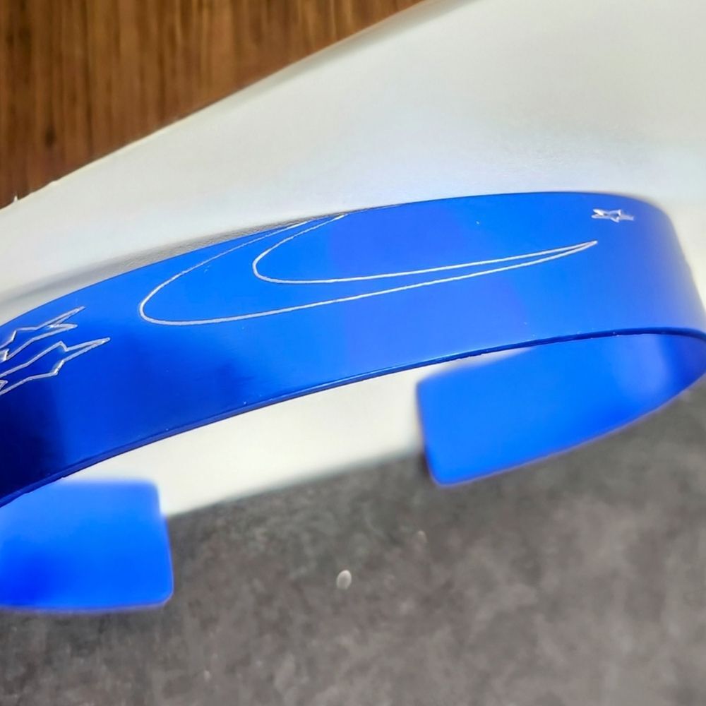 Hand Crafted Engraved Cuff Bracelet Blue Moon